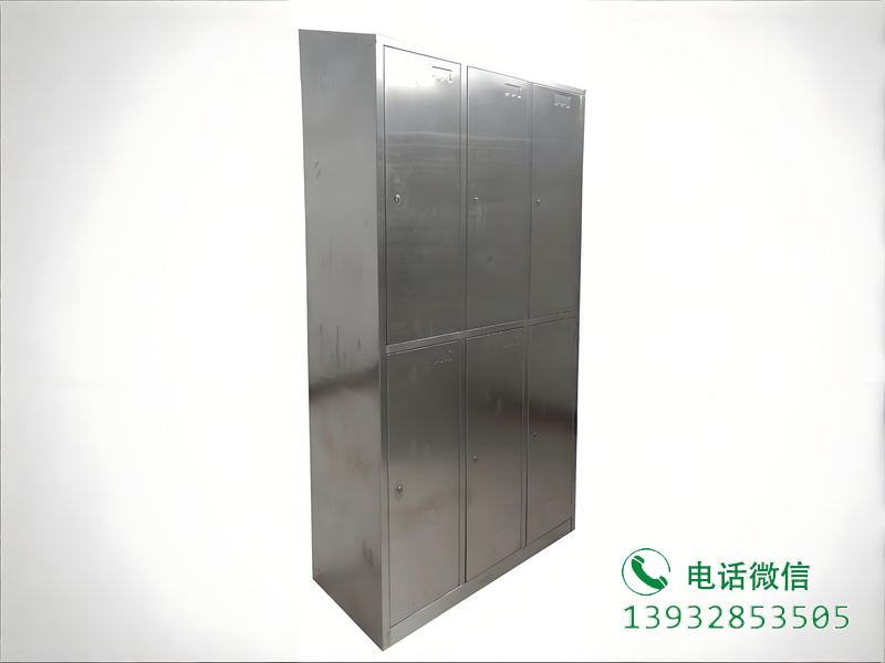 不锈钢斜顶六门柜