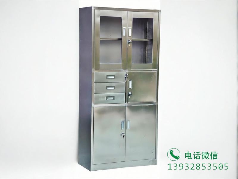 不锈钢偏三屉文件柜